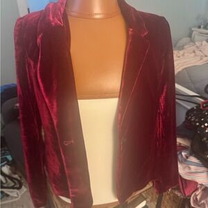Kensie Burgundy Velvet Outerwear